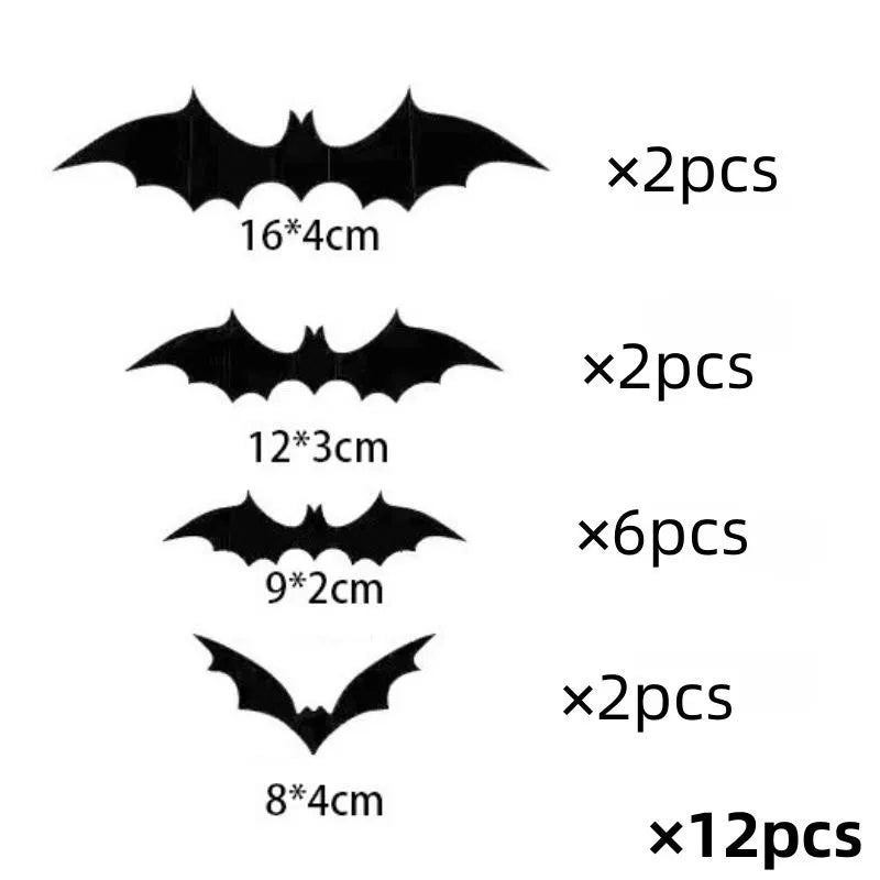 3D Halloween Bat Wall Stickers – Purple LED Night Light or Non-Lit Bat Decorations for Halloween Parties, Spooky Walls & Festive Decor
