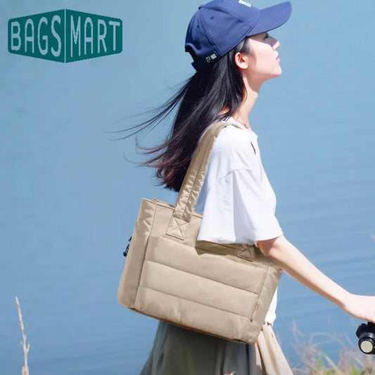 BAGSMART Sac fourre-tout matelassé léger pour femme Grande capacité Sac à bandoulière avec compartiments pour les voyages, le travail et la salle de sport