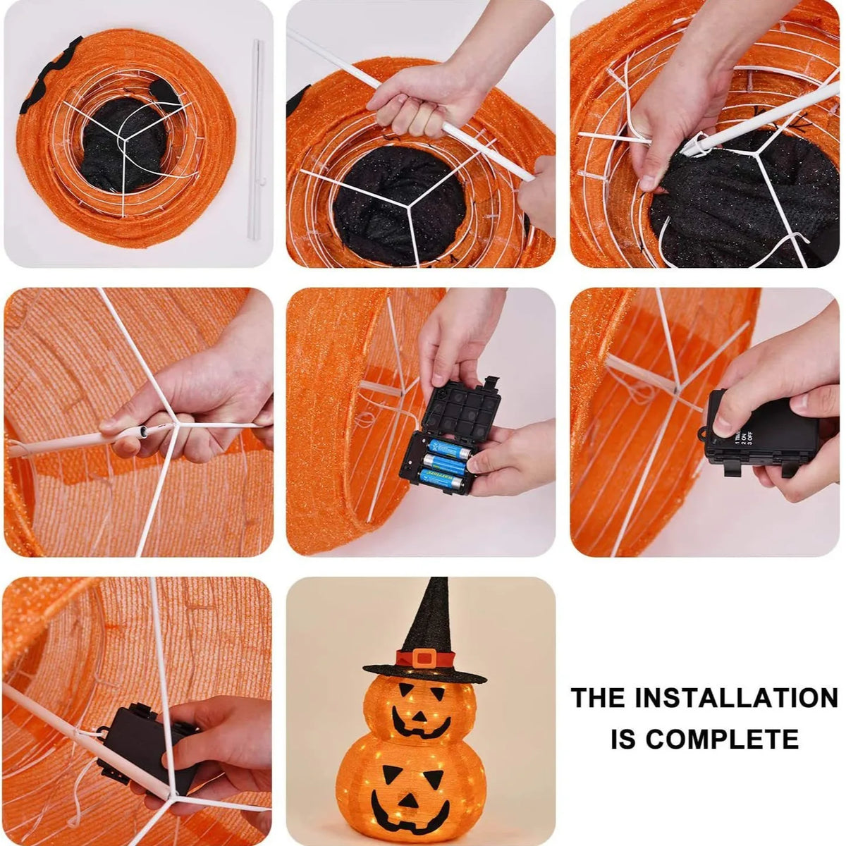 Halloween Pumpkin Decorations – Collapsible Jack-o’-Lantern Pumpkin Lights for Indoor & Outdoor Home, Party & Yard Decor