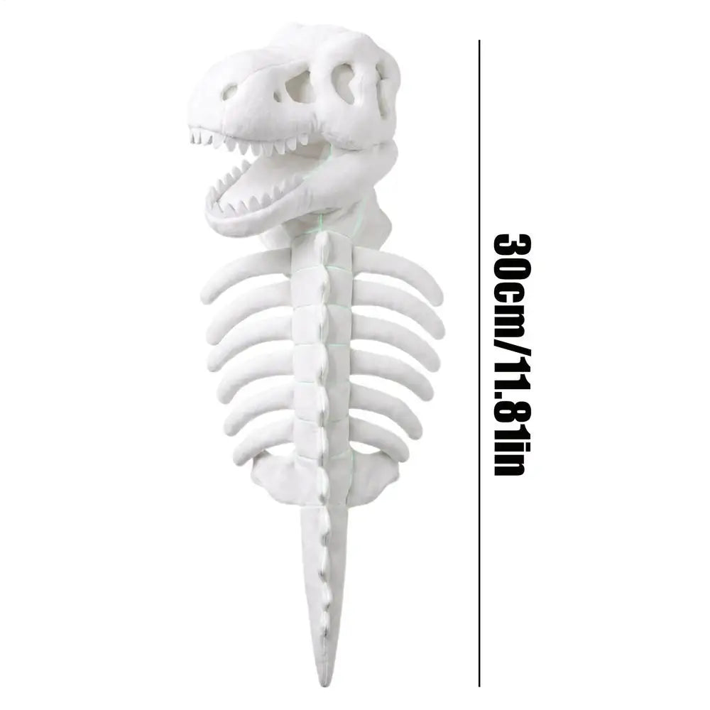 Glow-in-the-Dark Dinosaur Skeleton Pet Costume – Soft Fluffy Dinosaur-Shaped Halloween Role-Play Outfit for Cats & Small Dogs