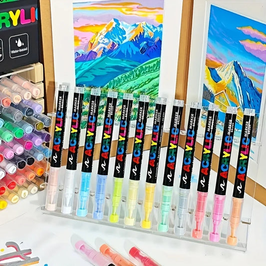 Rotuladores de pintura acrílica de 12-366 colores – Rotuladores acrílicos de punta de pincel para madera, pintura rupestre, arte sobre lienzo, manualidades y proyectos creativos