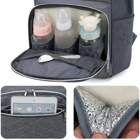 Mochila Pañalera de Gran Capacidad con Gancho para Cochecito y Cambiador – Bolsa de Maternidad Impermeable para Mamás
