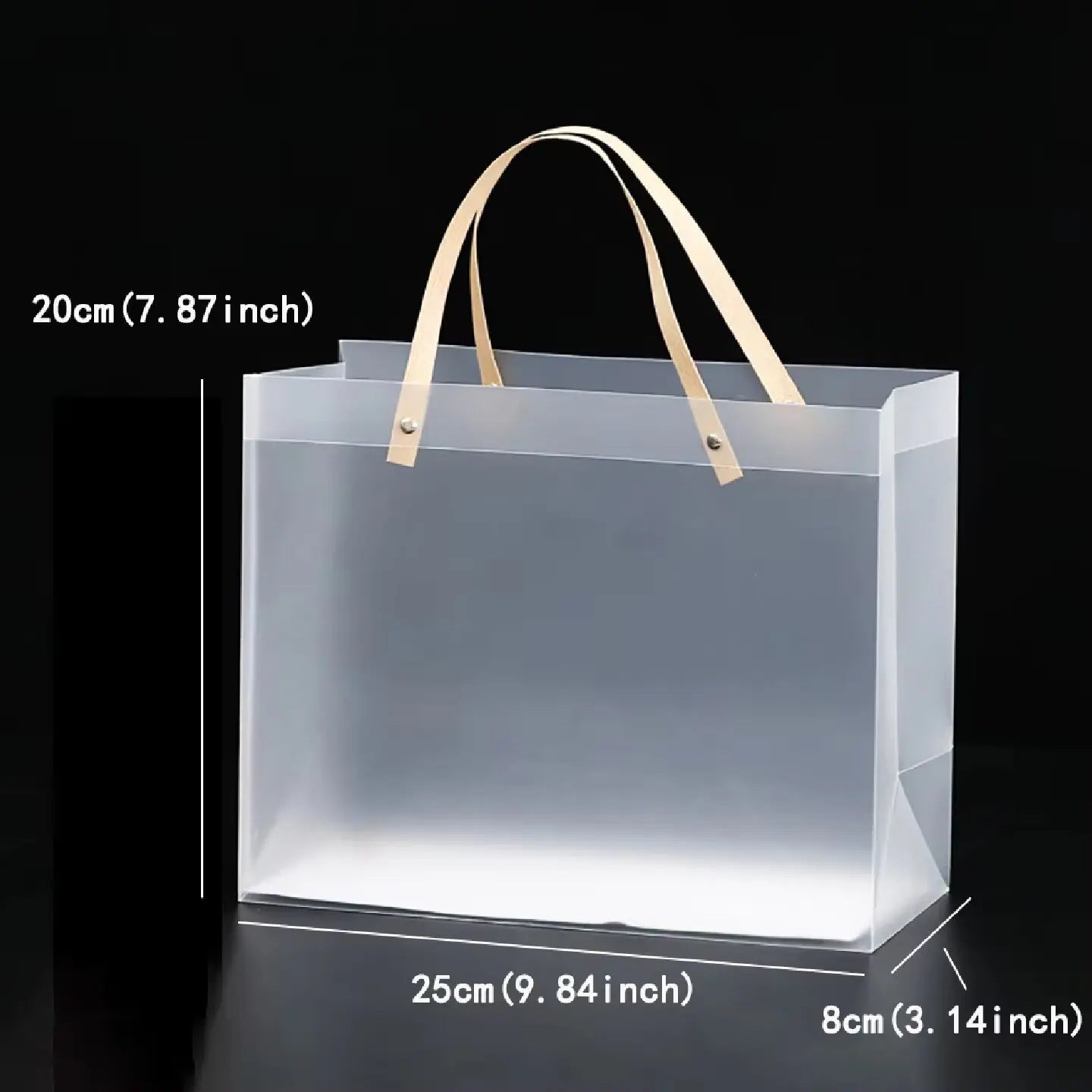 10 SACS CADEAUX en Plastique Transparent Dépoli avec Poignées pour le Commerce de Détail, les Cadeaux, le Shopping et l'Emballage