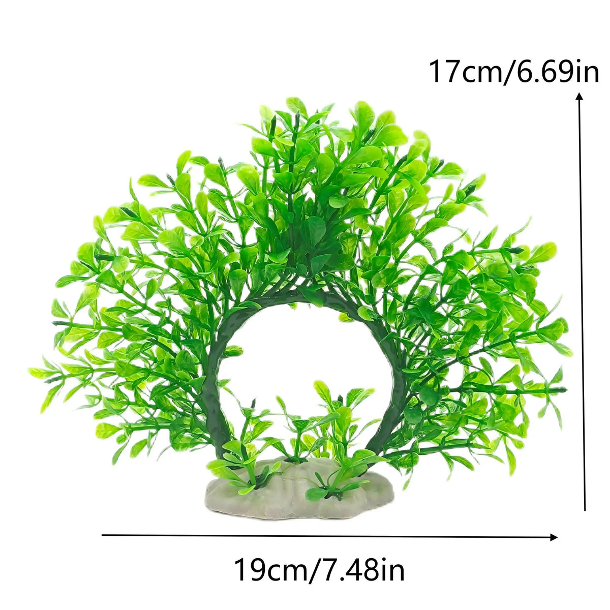 Artificial Underwater Aquarium Plants – Plastic Aquatic Wreath & Fake Shrub Decorations with Green Grass and Pink Accents for Fish Tanks