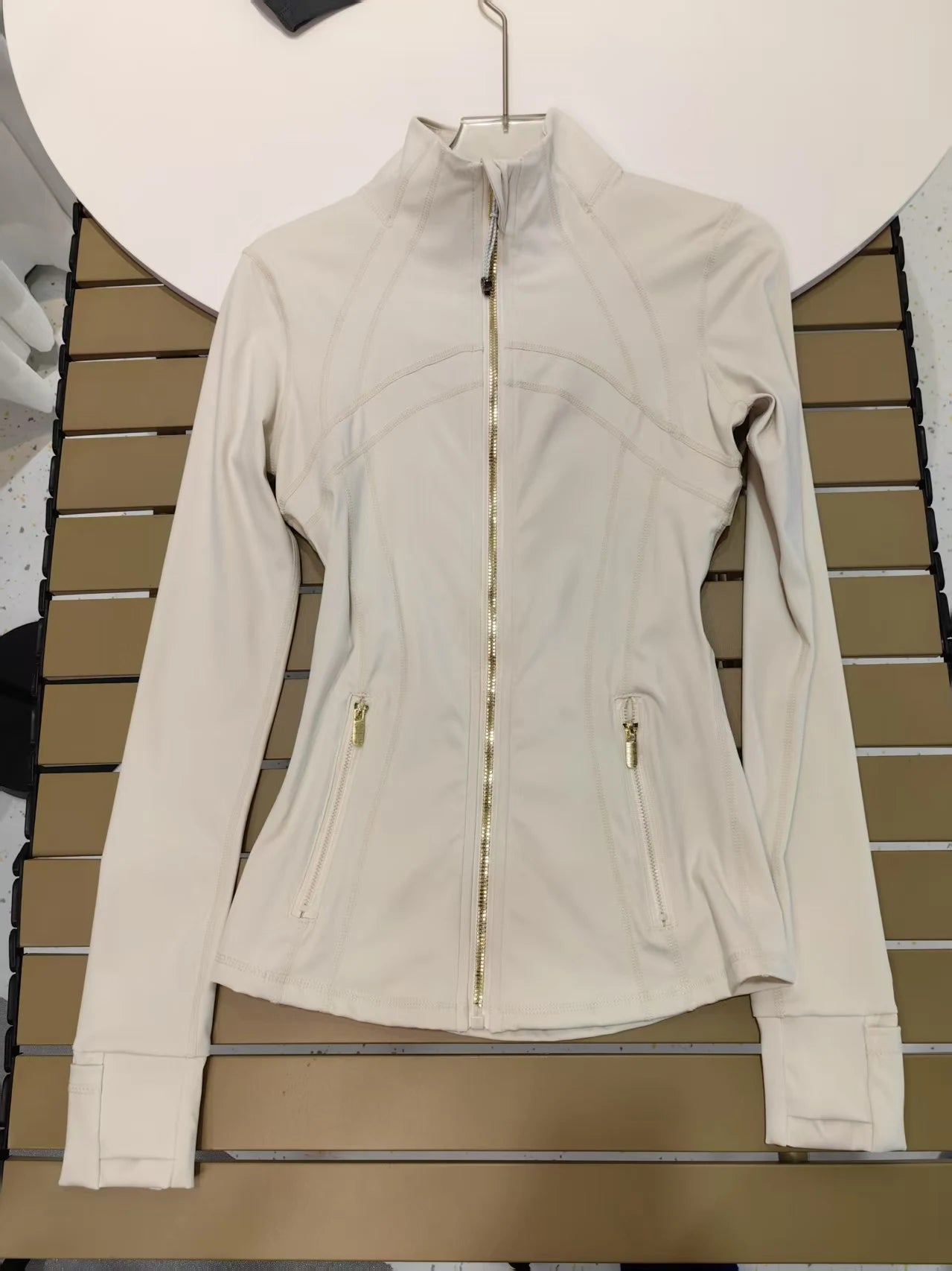 Women's Slim Fit Zip-Up Yoga Jacket – Quick-Dry Stand Collar Athletic Top for Gym, Running & Fitness