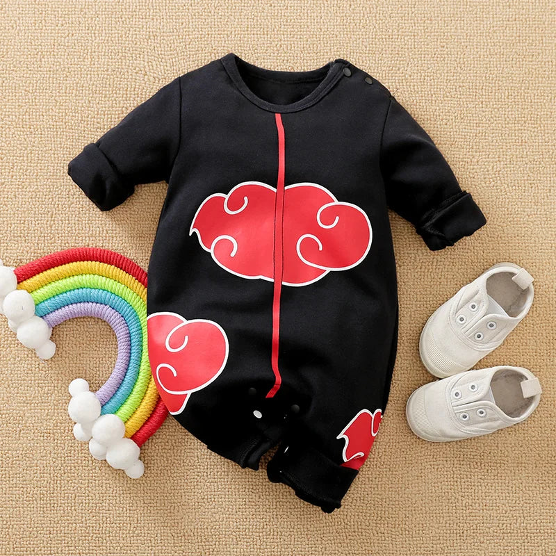 Newborn Baby Anime Cape-Style Bodysuit – Long Sleeve Cotton Romper for Boys & Girls, Cute Infant Outfit for Everyday Wear