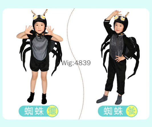 Kids Spider Animal Cosplay Costume – Boys & Girls Cartoon Animal Jumpsuit for Halloween, Party, Stage Performance & Dress-Up