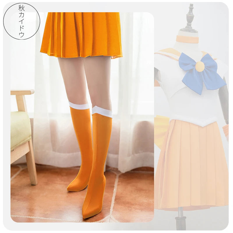 Tsukino Usagi Cosplay Costume Set – Outfit Props with Stocking Socks (Anime Character Dress-Up for Christmas, Halloween, Carnival & Party Events)