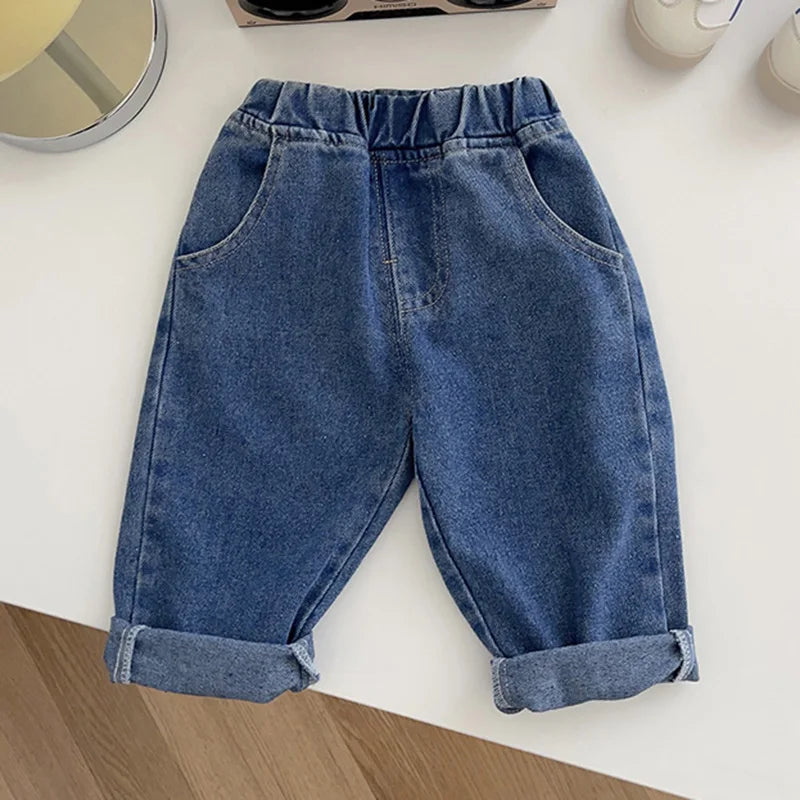 Pantalones vaqueros MILANCEL para bebé – Jeans lisos suaves para niños y niñas, pantalones informales para niños, parte inferior de moda cómoda para el uso diario de bebés y niños