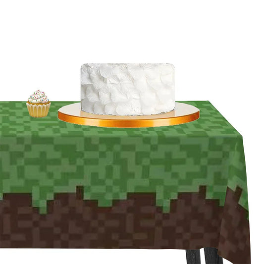 Mantel de césped Pixel Miner para decoraciones de fiesta de cumpleaños de jugadores – Suministros para fiesta temática de minería