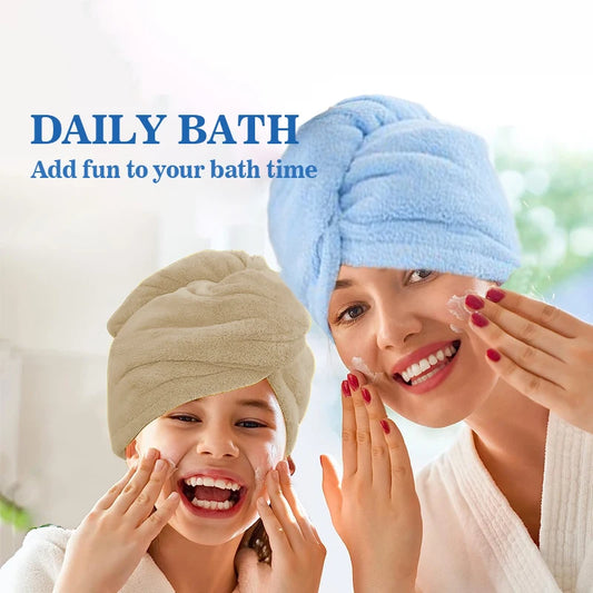 Toalla de microfibra para el cabello – Turbante absorbente de secado rápido para mujer, ducha y spa