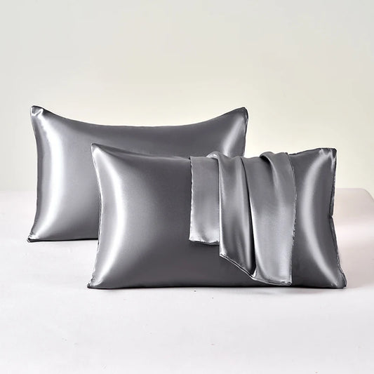 Juego de 2 fundas de almohada de satén – Fundas de almohada suaves y refrescantes para el cabello y la piel