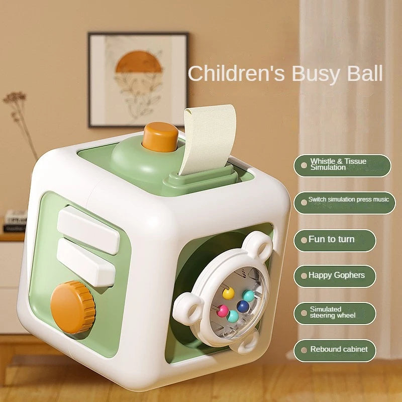 Cubo de actividades Montessori 6 en 1 – Juguete sensorial para el desarrollo de la motricidad fina y el aprendizaje temprano del bebé