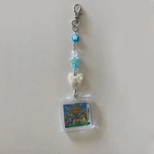 Llavero de cuentas de Animal Crossing hecho a mano - Accesorio lindo para bolsos y llaves de personajes de videojuegos
