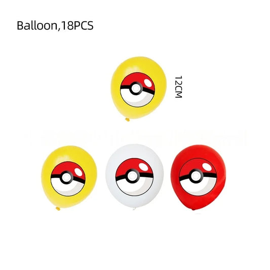 Vajilla de cumpleaños de Pokémon Pokéball - Platos, vasos y servilletas de papel para fiestas infantiles, de niñas y de niños