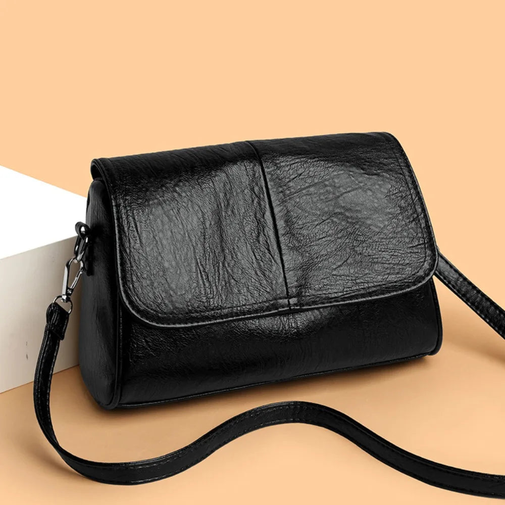 Sac bandoulière en cuir ciré huilé rétro – Sac à main texturé vintage avec rabat élégant, bandoulière réglable, sac à main décontracté classique pour femmes et usage quotidien