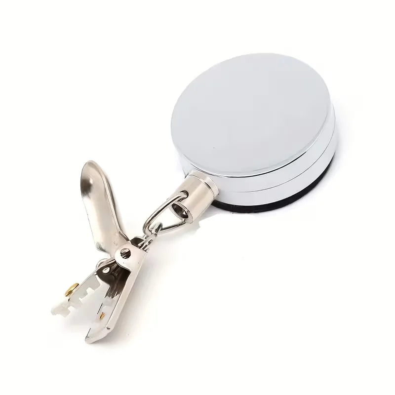 Toallero Automático Retráctil – Soporte de Toalla Adhesivo de Pared sin Perforaciones, Organizador Colgante de Rebote Automático con Clip Fuerte para Almacenamiento en Baño y Cocina
