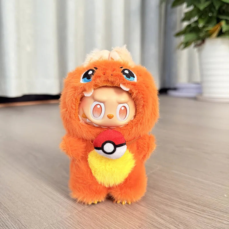 Labubu Doll Clothes Kawaii Jumpsuit – Pikachu, Squirtle, Eevee & Charmander Cartoon Style Outfit Replacement Set, Fan Gift