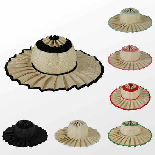 Wide Brim Plaid Sun Hat – Foldable Straw Hat for Women & Men, Spring Summer Outdoor Sunshade Hat S/M/L/XL