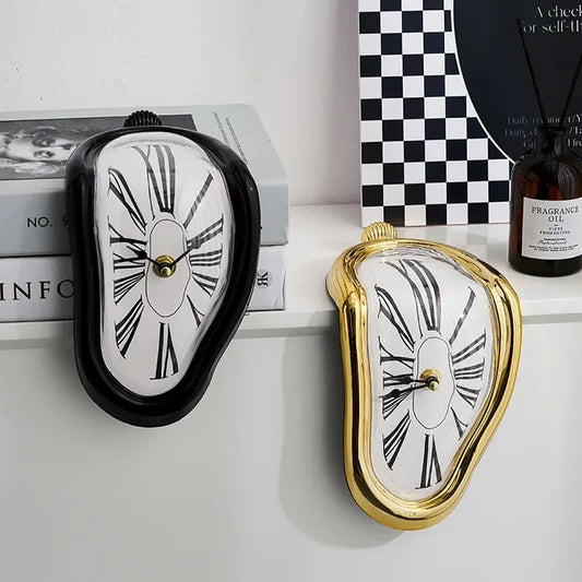 Reloj de pared creativo surrealista que se derrite – Reloj decorativo moderno distorsionado para el hogar, la oficina y la sala de estar
