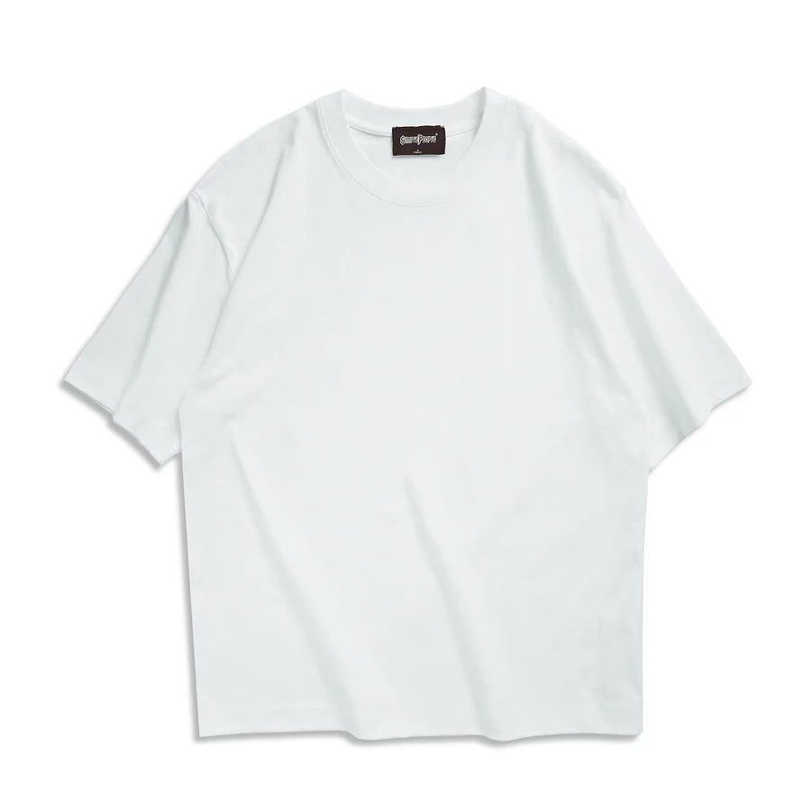 WAVLATII T-shirt unisexe oversize marron, décontracté d'été, streetwear coréen, haut basique uni pour femmes et hommes.