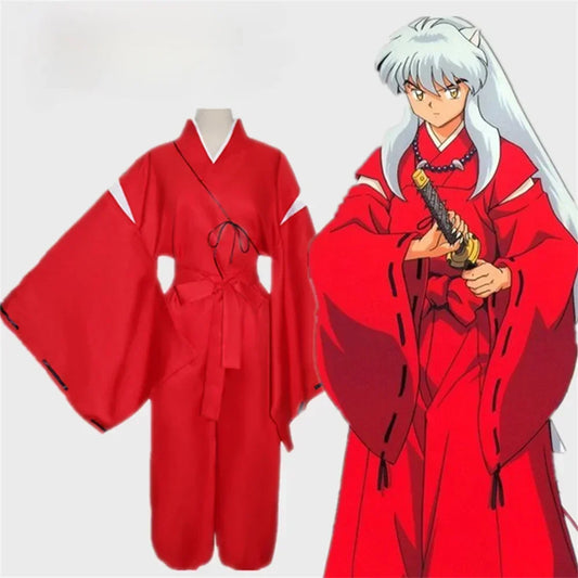 Disfraz de Cosplay de Inuyasha – Kimono de Kagome / Kikyo con Peluca y Zapatos (Disfraz de Halloween Unisex)
