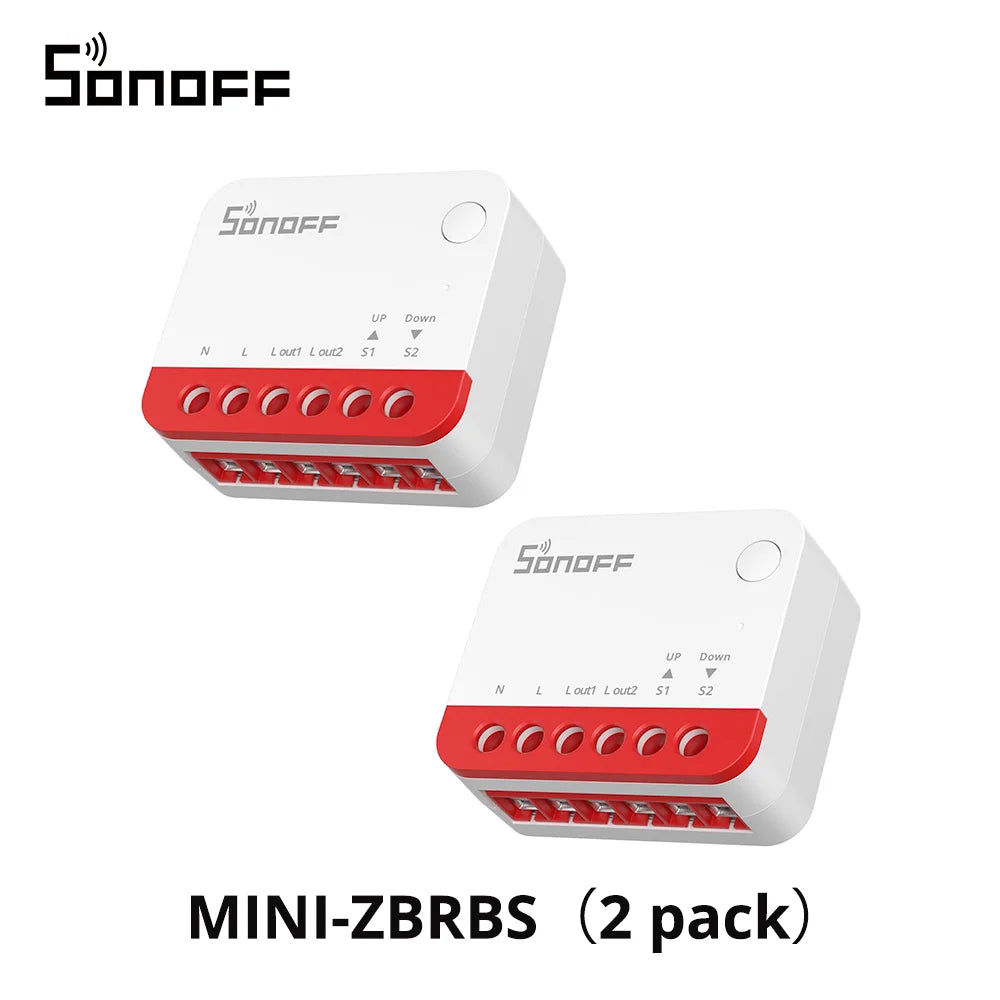 SONOFF MINI-ZBRBS Zigbee Smart Roller Shutter Switch – Controlador inteligente de cortinas, módulo de motor de persianas compatible con ZigBee Hub, automatización de escenas locales e interruptor amplificador de señal para eWeLink Smart Home