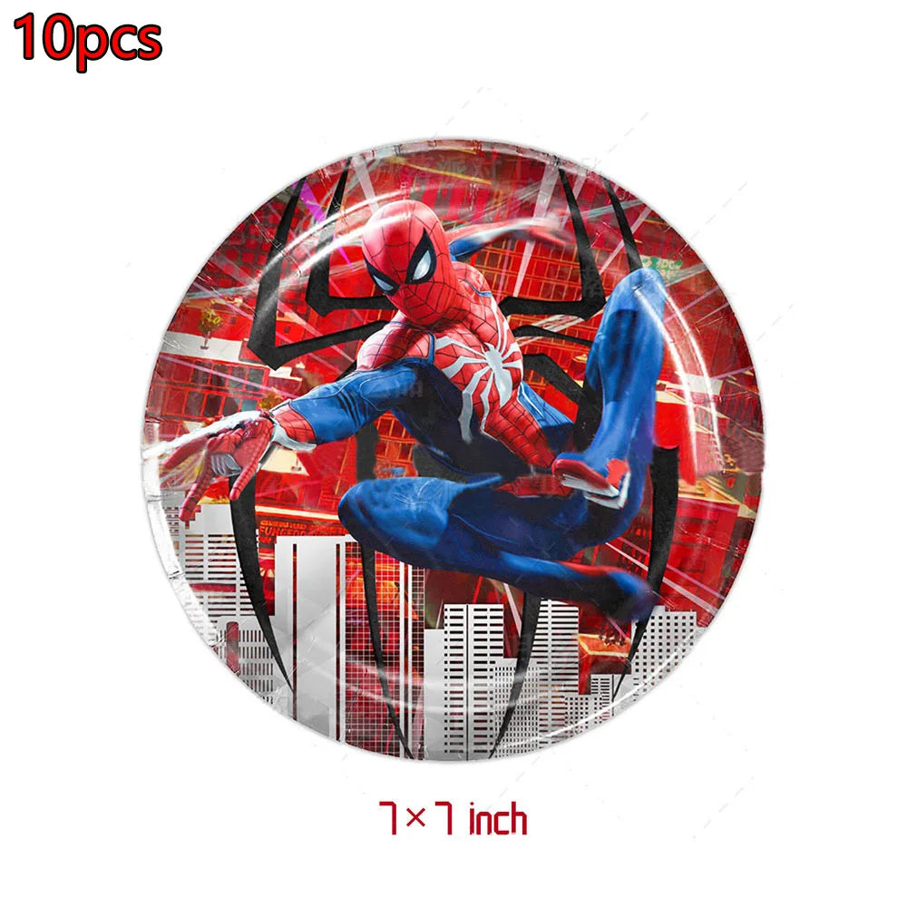 Red Superhero Spider Theme Party Supplies – Disposable Cups & Plates, Paper Tablecloth & Festive Decorations for Kids' Birthdays & Baby Showers