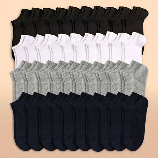 10/20/40 Pares de Calcetines de Algodón Unisex hasta el Tobillo – Calcetines Suaves de Corte Bajo para Uso Diario para Hombres y Mujeres