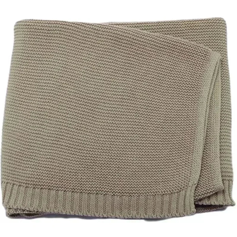 Personalized Baby Knitted Blanket – Custom Name Cotton Newborn Wrap for Winter Warmth & Comfort