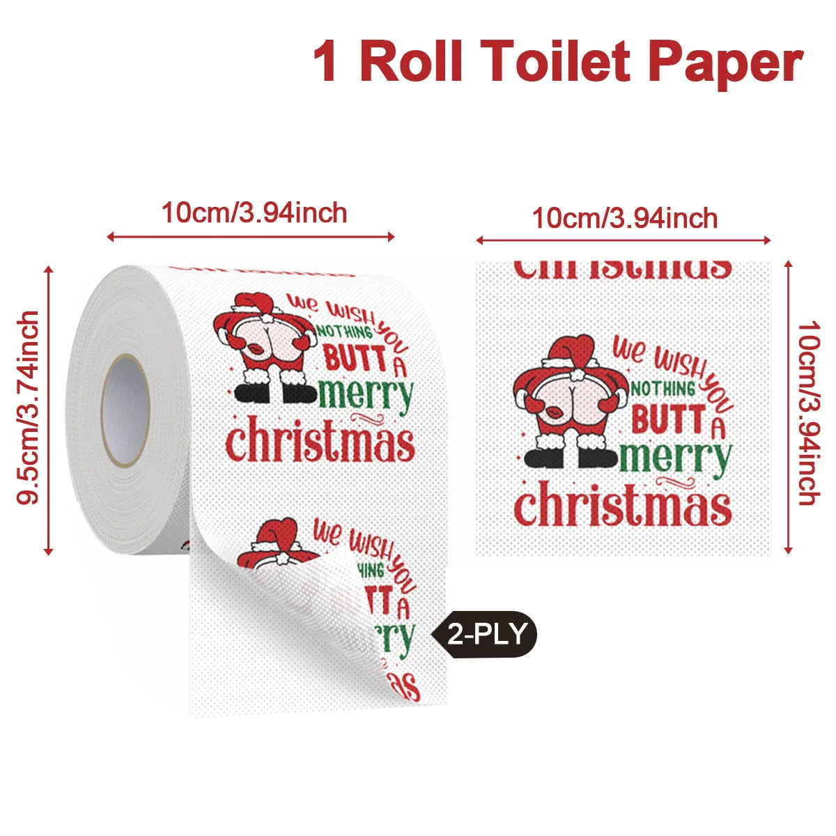 Happy 2026 Christmas Toilet Paper Roll – Festive Xmas Tissue Paper Napkin for New Year Party, Kitchen & Home Decoration