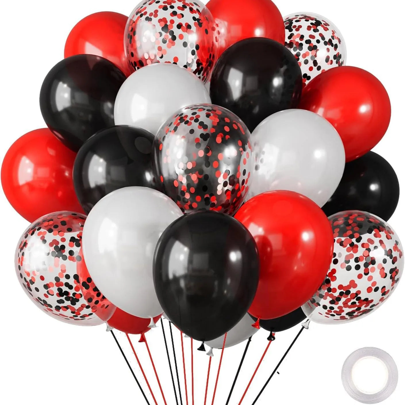 30PCS Chrome Latex Balloons – White, Pink & Blue Metallic Helium Balloons for Wedding, Birthday, Baby Shower & Party Decorations