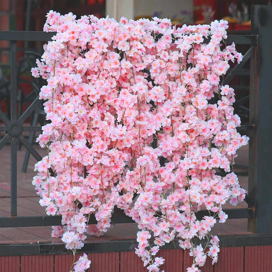 Guirnalda Artificial de Flores de Cerezo Sakura de 180 cm – Guirnalda Realista de Imitación de Flor de Cerezo para Arcos de Boda, Decoración de Jardín, Decoraciones de Fiesta, Navidad y Proyectos Florales de Bricolaje