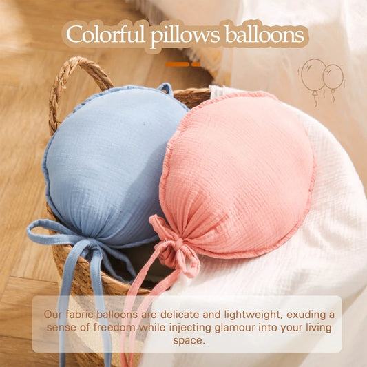 Decoración de pared de algodón con globos – Adorno colgante para habitación infantil, decoración suave de almohada con globos, accesorios de fotografía para recién nacidos y accesorios de guardería para habitación de bebé, fiesta y decoración del hogar