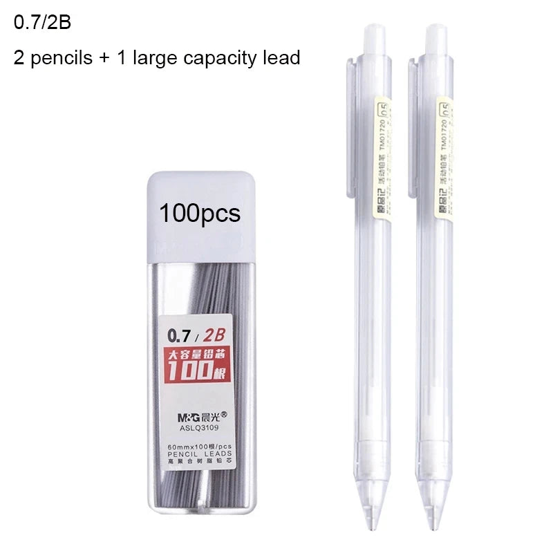 Mines de crayon mécanique 2B/HB – Recharges de graphite de 0,5 mm et 0,7 mm pour l'écriture, le dessin, l'esquisse, les fournitures scolaires et de bureau