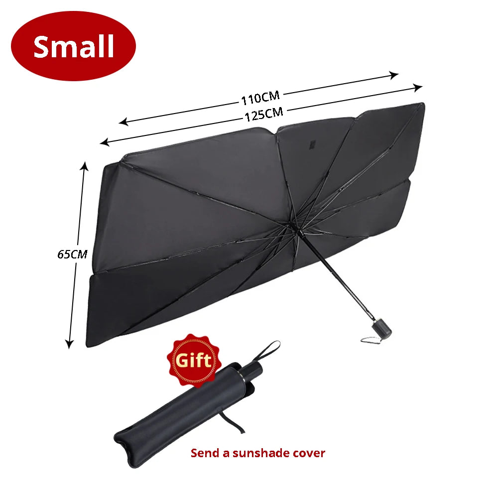 Parasol Plegable para Parabrisas de Coche Tipo Sombrilla – Visera Parasol Delantera para Ventana de Coche con Protección UV para el Interior del Vehículo