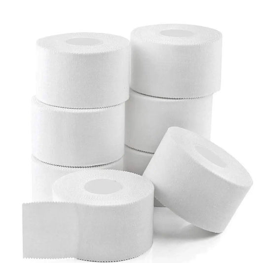 Cinta deportiva atlética de 9,1 m – Venda adhesiva de algodón impermeable para boxeo para soporte de distensiones, protección contra lesiones y envoltura deportiva (2,5/3,8/5 cm)