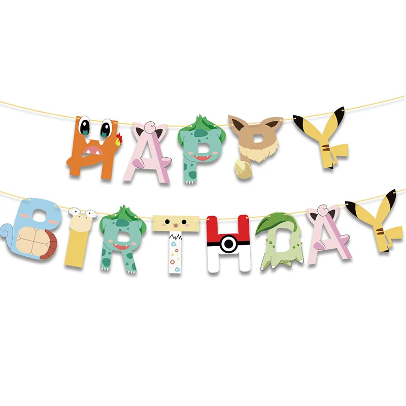 Pokémon Gift Bags – Pikachu Theme Birthday Party Packing Bags for Balloons, Candy, Snacks & Kids Party Favors (Charmander & Squirtle Design)