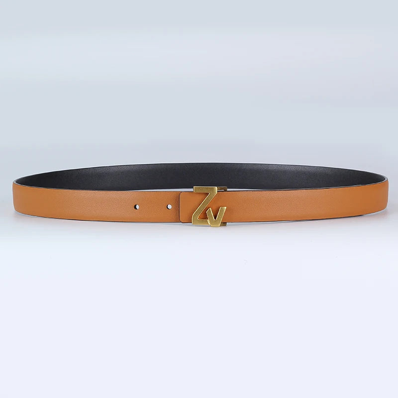Women's 25mm Reversible Leather Belt – Luxury-Style Chic Waist Belt for Dresses, Jeans & Party Outfits, Stylish Fashion Accessory for Women & Girls
