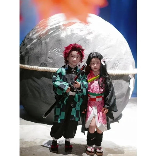 Disfraz de Cosplay de Kamado Tanjirou – Traje de Anime de Halloween para Convención, Fiesta Familiar y Juego de Rol para Niños