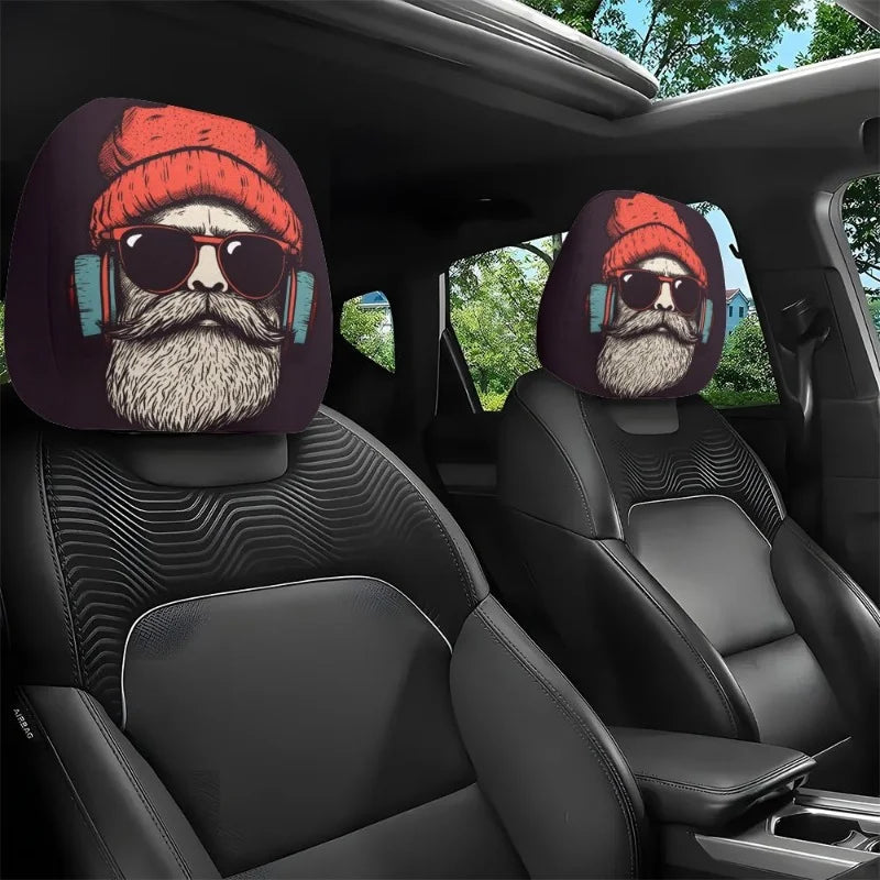 2 Fundas para Reposacabezas de Coche de Halloween con Temática de Terror – Fundas Elásticas Universales a Prueba de Polvo para Protección de Asientos