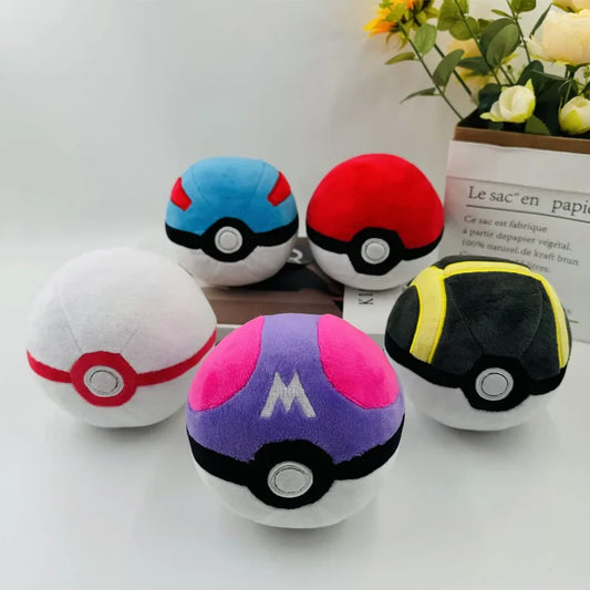 Llavero de peluche Pokéball de Pokémon – Master Ball, Ultra Ball, Premier Ball y Strange Ball Peluche suave de anime como adorno de bolso o regalo