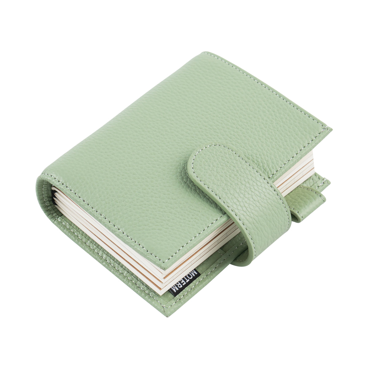 Moterm Passport Size Travel Journal – Genuine Cowhide Pebbled Leather Notebook & Organizer with Double Snap Closure