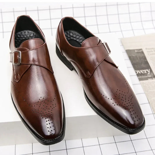 Mocasines de cuero para hombre Zapatos de vestir de negocios de lujo Zapatos sin cordones para oficina y bodas