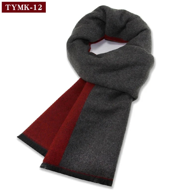 Écharpe d'hiver en imitation cachemire pour homme, douce à carreaux, chaude en mélange de laine, longue, châle, cache-col