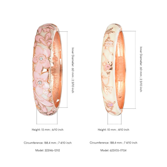 Women’s Double Enamel Cloisonne Bangle Set Indian Dubai Style Trendy Metal Bracelet Jewelry Accessories