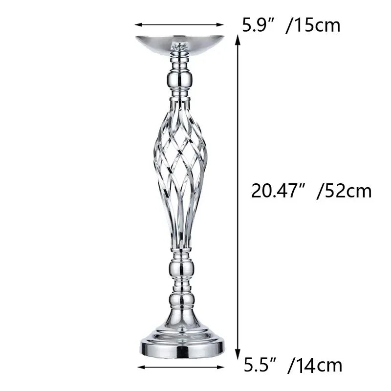 Gold Iron Candle Holder Vase – Twisted Path Table Centerpiece for Wedding Flowers, Home Decor, Wedding Props & Table Arrangements