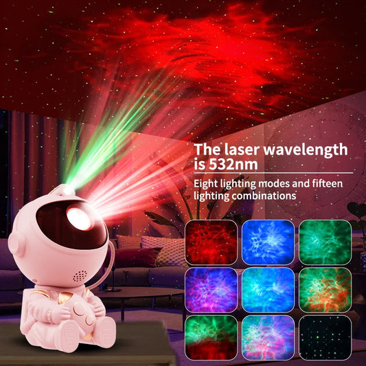 Lámpara de noche con proyector de galaxias astronauta – Lámpara LED de cielo estrellado para decoración de dormitorio, regalo para niños y ambiente relajante