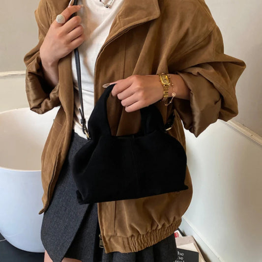 Bolso de mano francés estilo dumpling nube – Bandolera esmerilada a la moda con cierre magnético, bolso cruzado retro en forma de nube, bolso de mano de mujer estilo lonchera de moda para uso casual y diario