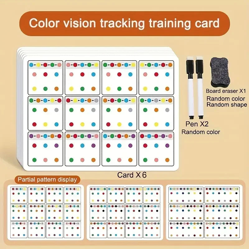 Tarjetas Reutilizables de Entrenamiento A4 para Niños – Tarjetas Didácticas de 12 Páginas con Bolígrafo Borrable, Ejercicios de Memoria Visual y Concentración, Herramienta Educativa de Práctica para Niños